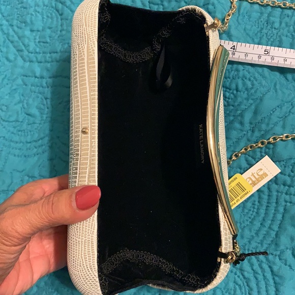 NEW KATE LANDRY LIGHT GOLD CHAIN Crossbody Clutch - Picture 5 of 12